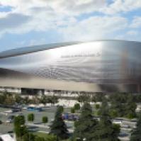 Maqueta del nuevo estadio Santiago Bernabéu diseñado por GMP Architekten